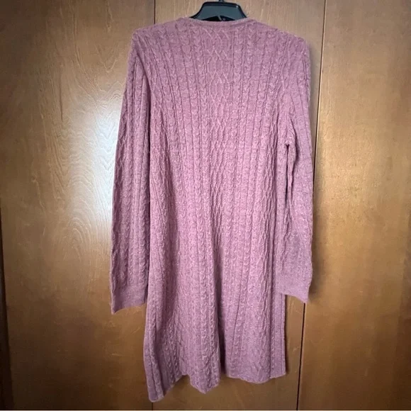Peruvian Connection Alpaca Blend Desert Rose Alba Long Button Front Cardigan NWT